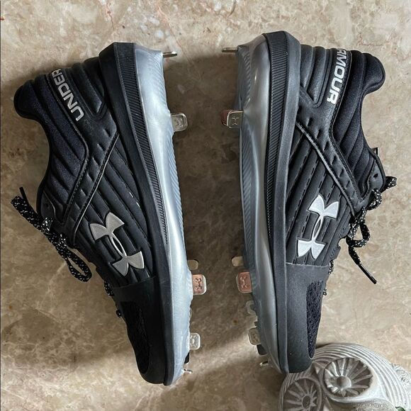 UNDER Armour Men's UA Yard Low ST Baseball Cleats - Black NEW size 7 - Picture 7 of 8